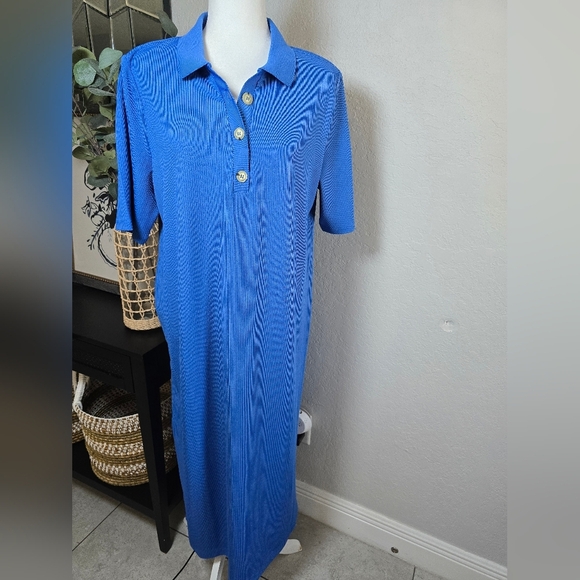 H&M Blue Polo Dress with Button Detail - Picture 2 of 9